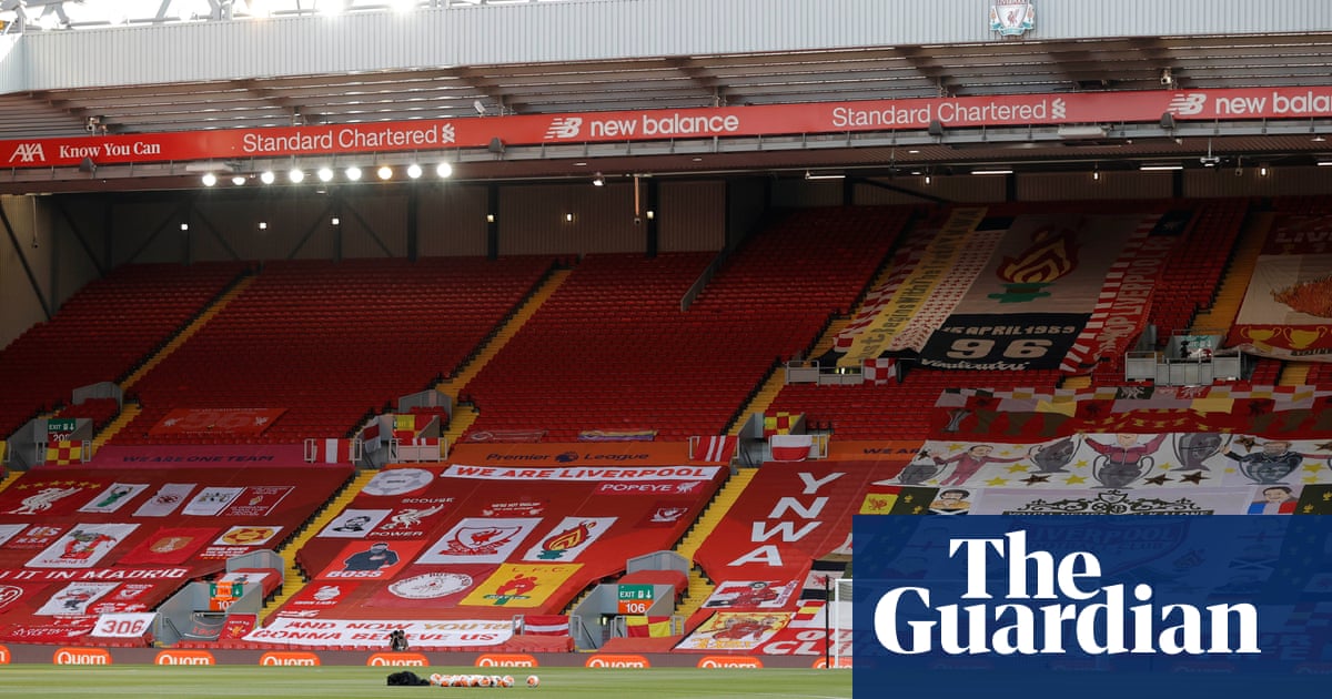Stand And Deliver Liverpool To Lift Premier League Trophy On The Kop Football The Guardian