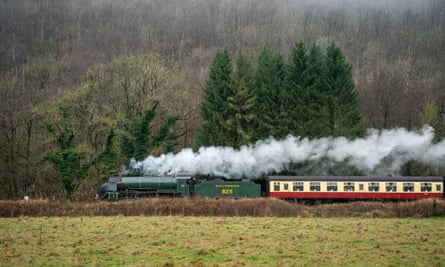 great rail journeys christmas 2023 Santa Special Train, Moorlander, steam train on a way from Pickering to Grosmont