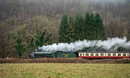 Santa Special Train, Moorlander, steam train on a way from Pickering to Grosmont