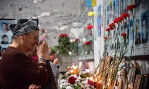 People commemorate the victims of the 2004 Beslan school siege