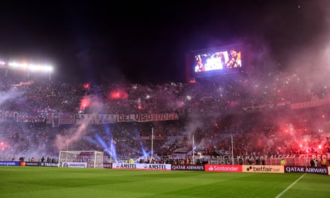 The Estadio Monumental before the semi-final first leg. The second leg will be played at Boca’s home, La Bombonera. 