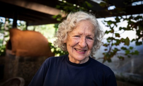 ‘I have faced the prospect of living [alone] like my mother for 30 years … I don’t want to live like that,” 80-year-old Emily MacLaurin stands by one of the communal dinning areas with a wood-fire pizza oven at the Narara Ecovillage where she lives, near Gosford in NSW.