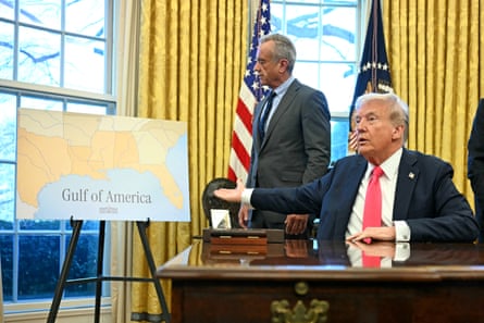 Men in front of a map of the Gulf of Mexico