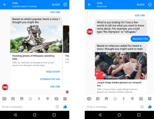 CNN Facebook Messenger bot.