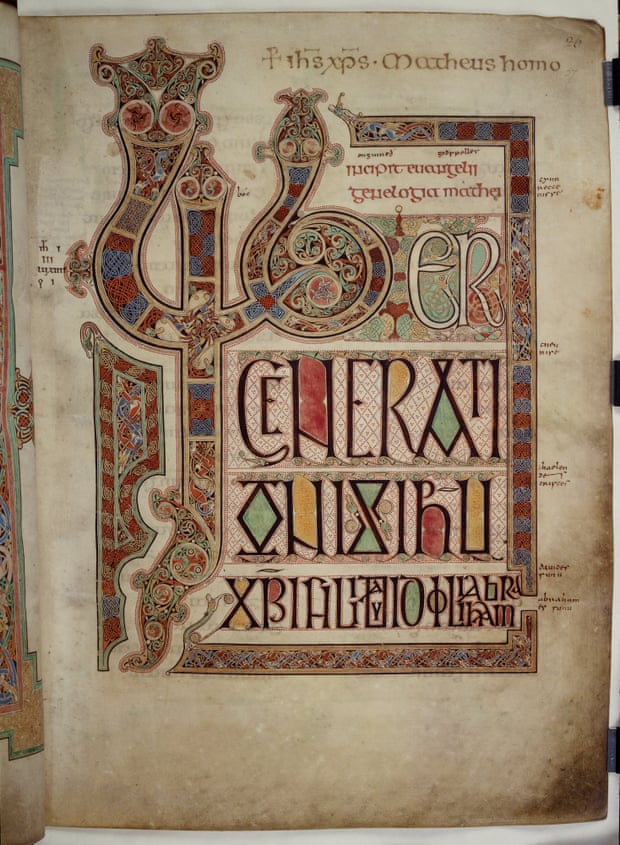 Incipit to Gospel of Matthew, Lindisfarne Gospels, c700