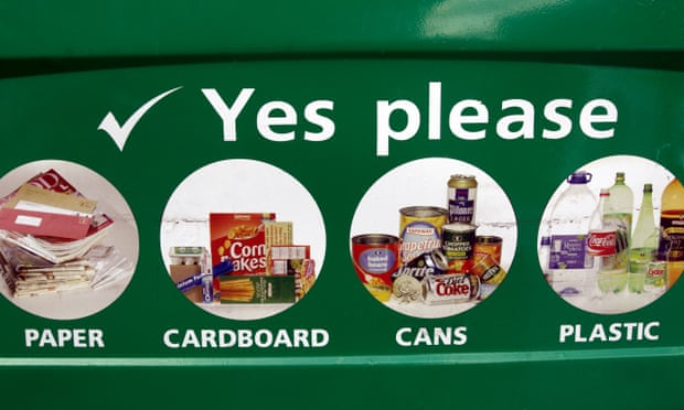 A recycling bin