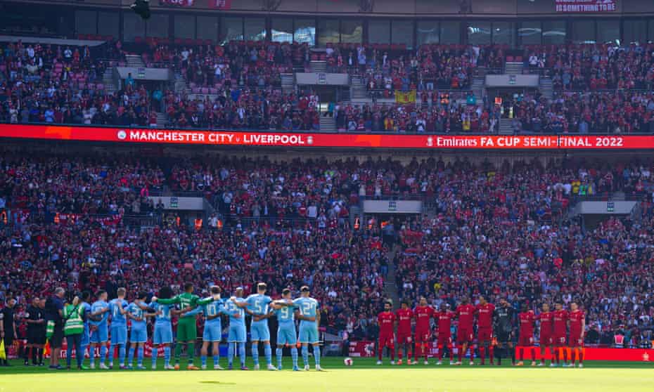 The minute’s silence at Wembley before being cut short.