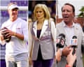 Composite image of LSU football coach Lane Kiffin; women’s basketball coach Kim Mulkey; and Louisiana governor Jeff Landry.