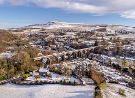Fresh snow in Ingleton in North Yorkshire on Friday.