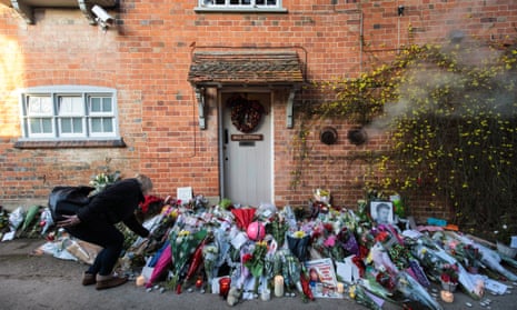 Floral tributes outside the Oxfordshire home of George Michael, where he was found dead on Christmas Day.
