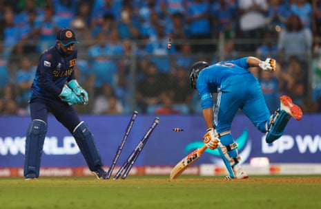 Jadeja is run and ends India’s innings.