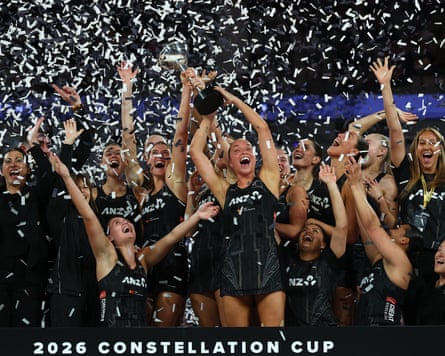 New Zealand celebrate with the trophy