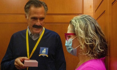 Kyrsten Sinema and Senator Mitt Romney channel Ted Lasso. Not everyone saw the funny side.