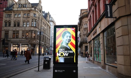 A government advertisement for its booster campaign, Manchester
