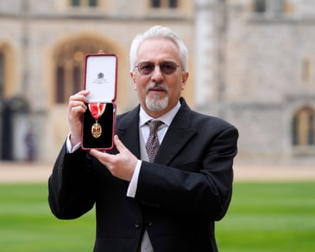Hollinghurst at Windsor Castle, after his investiture ceremony.
