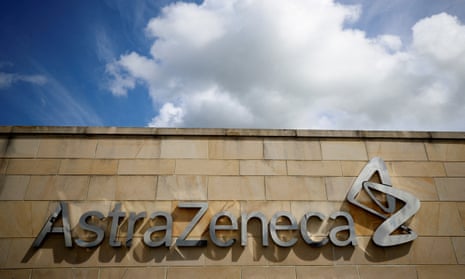 A company logo is seen at the AstraZeneca site in Macclesfield, Britain
