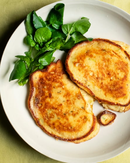 Nigel Slater’s ricotta and outpouring bulb pancakes.