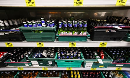 Crates of beer at the Best Before It’s Gone warehouse in Daventry which sells food and drinks past the best-before date at discount prices