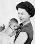 Prince Andrew in Queen Elizabeth II’s arms, 22 March 1960, Buckingham Palace