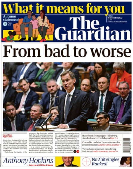 Guardian front page 18 November