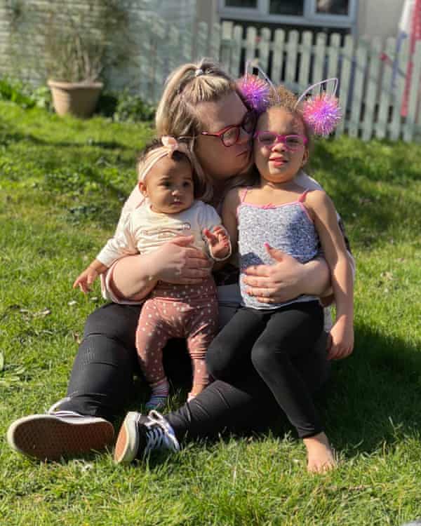 Nia Lawal with her children.