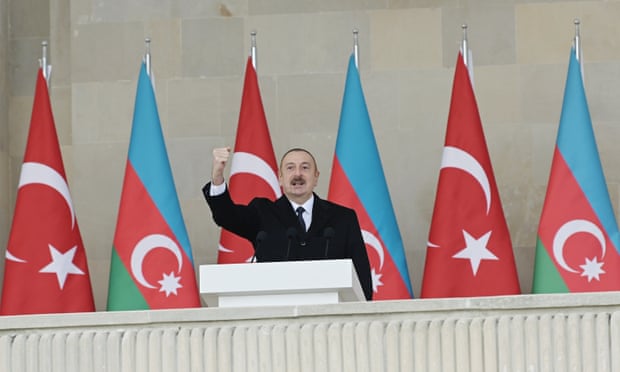 The Azerbaijani president, Ilham Aliyev, who in 2016 praised Benjamin Netanyahu for Israel’s close cooperation with Baku on defence industries