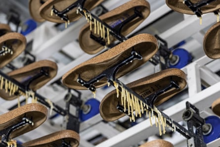 Birkenstock soles in a factory