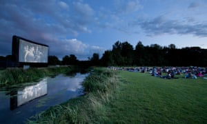 An outdoor screening at Grantchester Meadows.