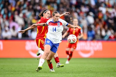 Grace Clinton in action against Spain.