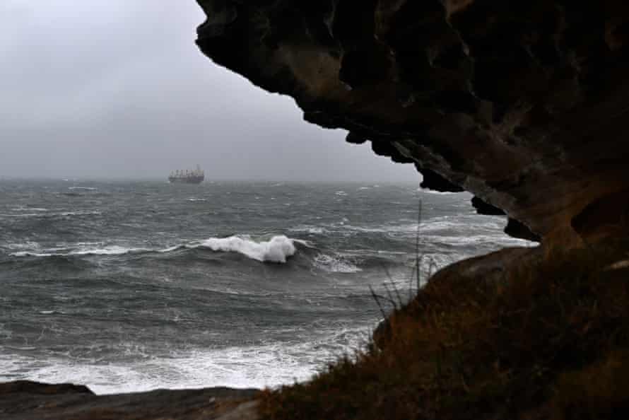 MV Portland Bay stranded off the coast of the Royal national park, south off Sydney.