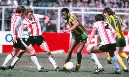 West Brom’s Cyrille Regis playing against Southampton in 1979.