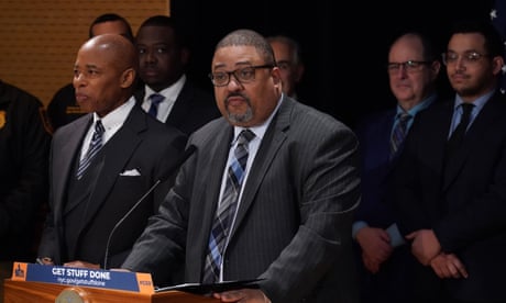 Illegal, Unlicensed Cannabis Dispensaries press conference, New York, USA - 07 Feb 2023<br>Mandatory Credit: Photo by Kristin Callahan/REX/Shutterstock (13758338d) Mayor Eric Adams, Manhattan District Attorney Alvin L. Bragg, Jr. Illegal, Unlicensed Cannabis Dispensaries press conference, New York, USA - 07 Feb 2023 Announcement of an effort to combat the proliferation of illegal, unlicensed cannabis dispensaries