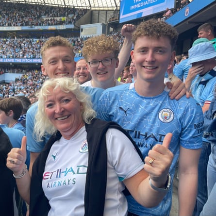‘There’s a cognitive dissonance for me as a fan’: readers on Manchester City | Manchester City 1 Joanna Sargent and her family at a match.