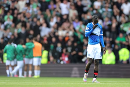 Mohammed Diomande appears dejected following defeat to Hibernian