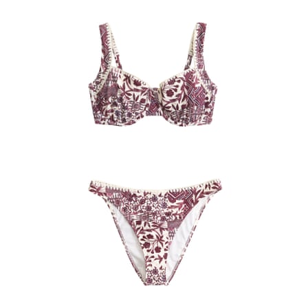 Maroon floral bikini
