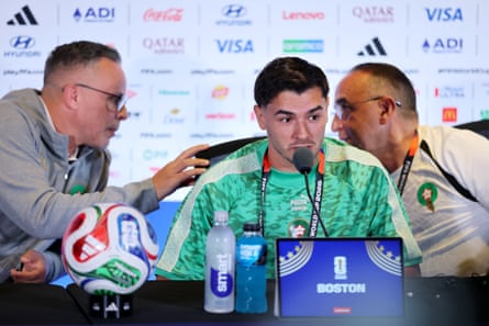 Brahim Díaz speaks to the media