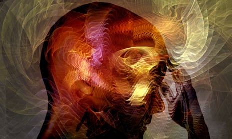Colourful illustration of a human head