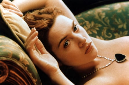 Kate Winslet wearing the Heart of the Ocean in Titanic.