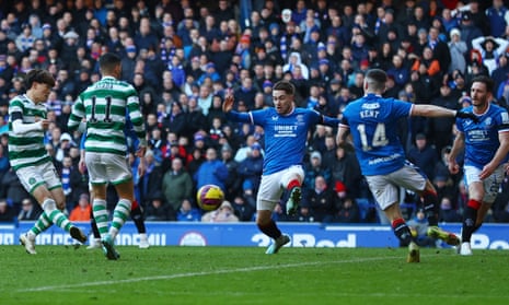 Kyogo Furuhashi's late equaliser denies Rangers to keep Celtic in charge | Scottish Premiership | The Guardian