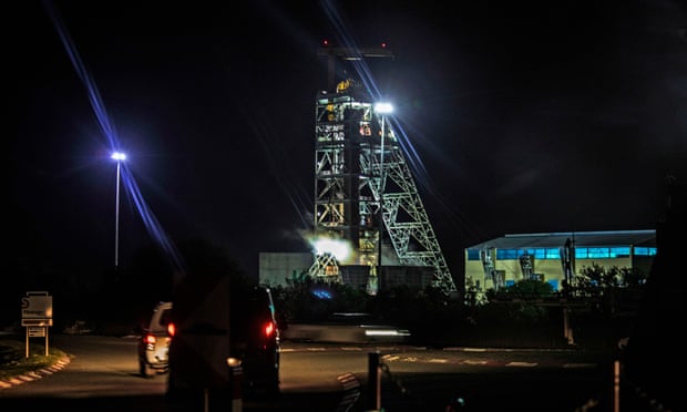 The Sibanye gold mineshaft in South Africa, where hundreds of miners are trapped underground following a power outage. Photograph: Gianluigi Guercia/AFP/Getty Images