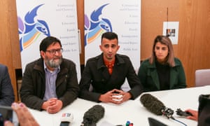 Activists from left, Amir Ahmed, Shakeel Afsar and Rosina Afsar.