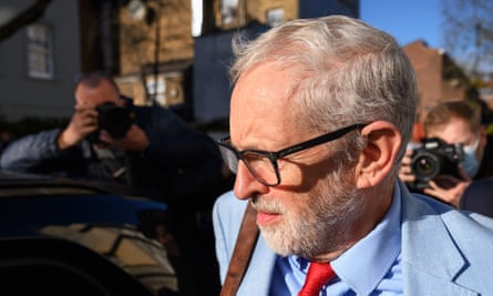 Jeremy Corbyn leaves his home in Islington.