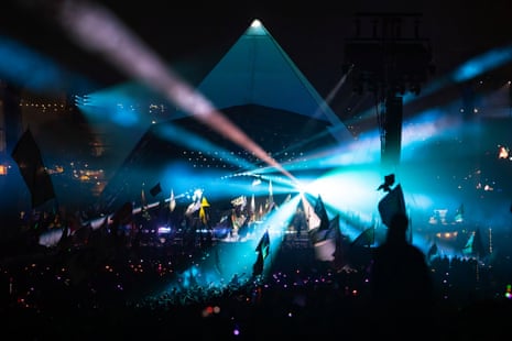 Coldplay’s show ended with a huge laser show