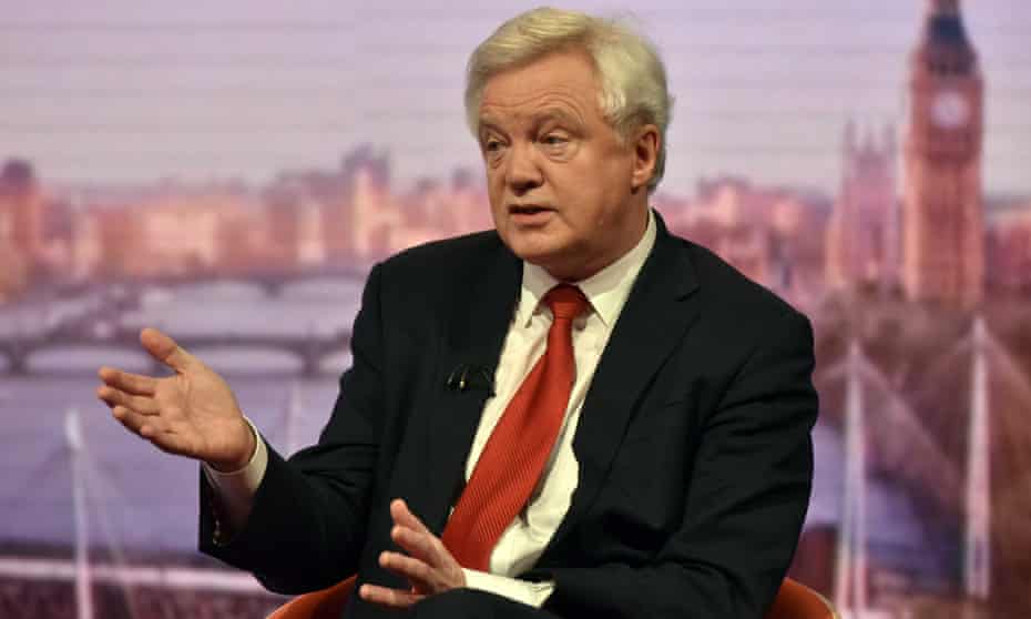 David Davis appears on the BBC’s Andrew Marr Show on Sunday.