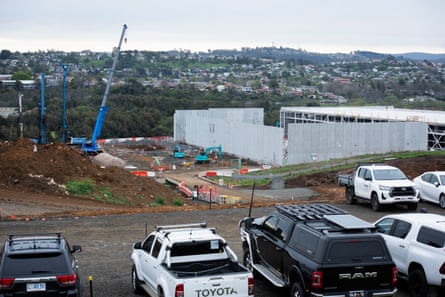 View of the building of the Firmus AI datacentre in St Leonards, Launceston, Tasmania