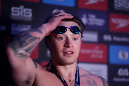 Adam Ramsay-Peaty after winning the men's 50m breaststroke final at the British Swimming Championships at the London Aquatics Centre.