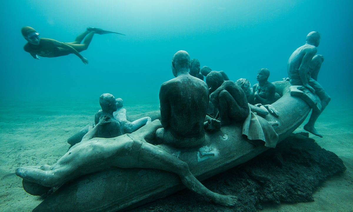 Jason deCaires Taylor, The Raft of Lampedusa, Lanzarote. Photograph: Jason deCaires Taylor