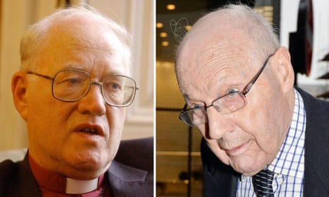 Lord Carey, left, and former bishop Peter Ball, who was jailed in October 2015.