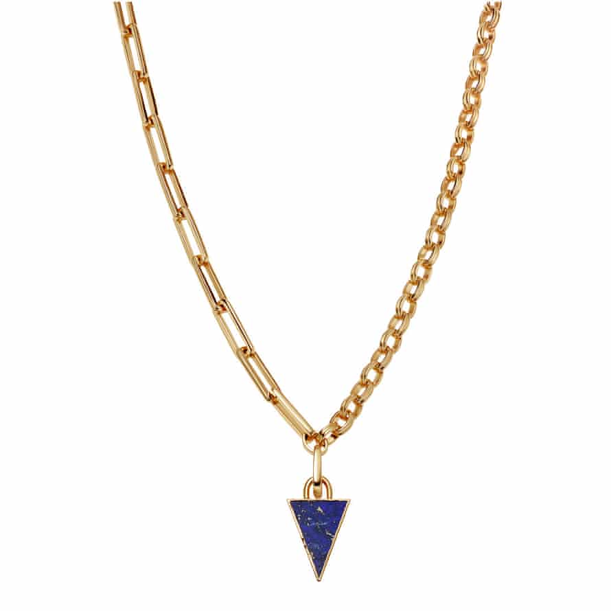 gold with blue charm