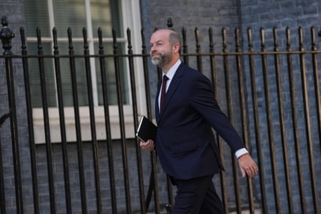 Jonathan Reynolds arrives in Downing Street, London.